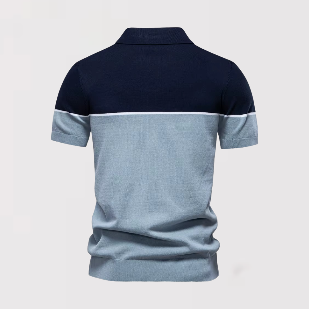 Jae-woo | 투톤 버튼 없는 폴로셔츠