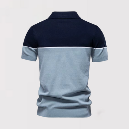 Jae-woo | 투톤 버튼 없는 폴로셔츠
