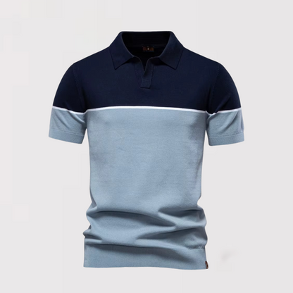 Jae-woo | 투톤 버튼 없는 폴로셔츠