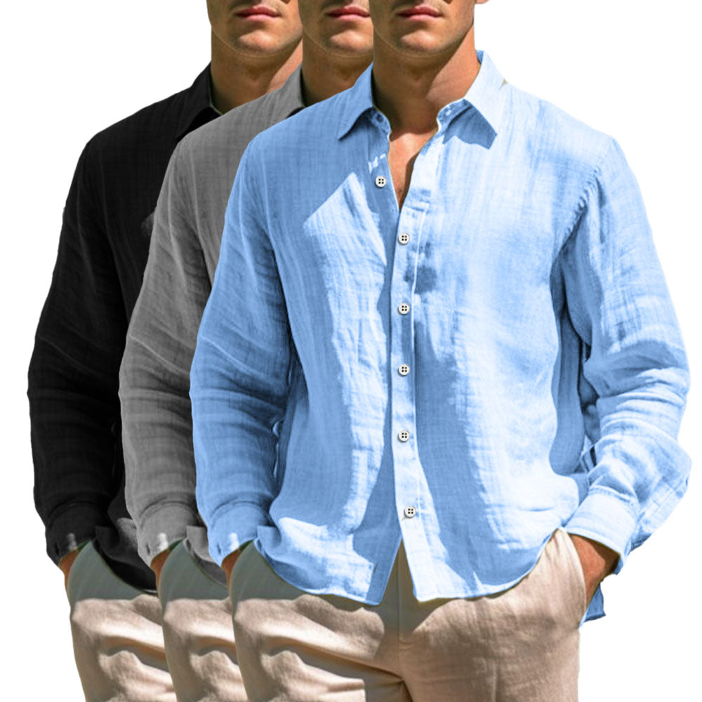 HUINMOK | 캐주얼 리넨 셔츠