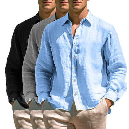 HUINMOK | 캐주얼 리넨 셔츠