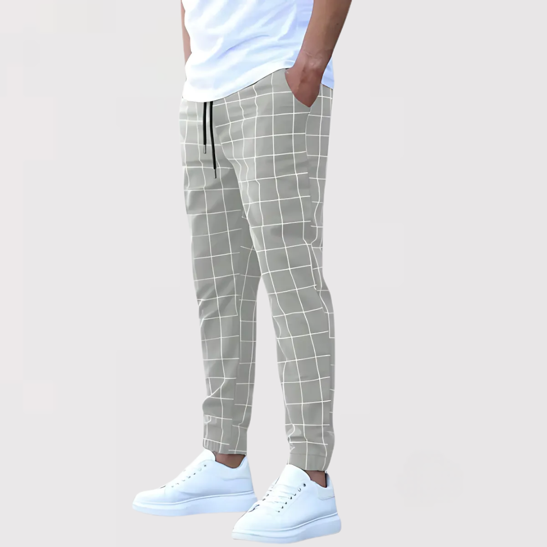 미치아키 | 프리미엄 체크 패턴 팬츠