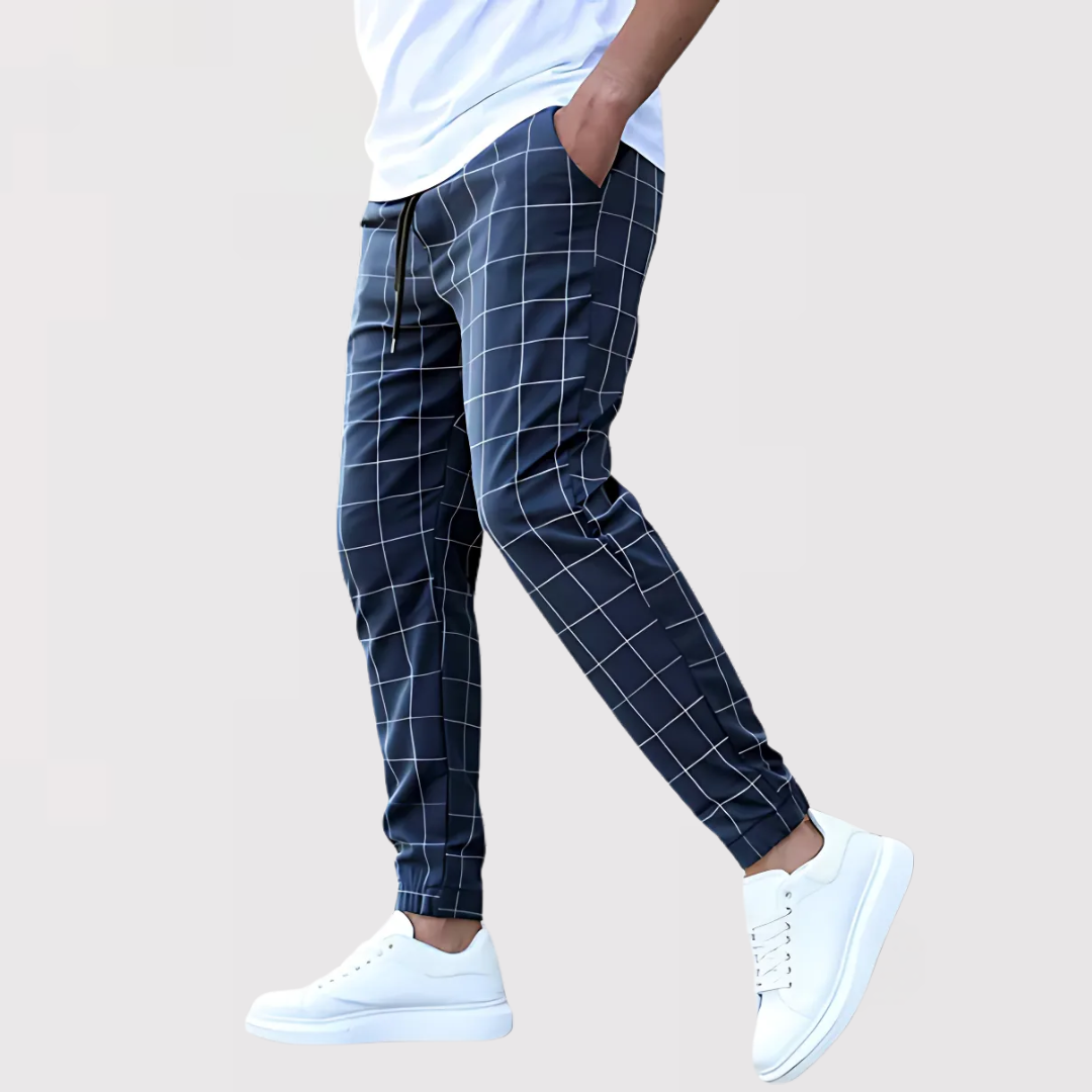 미치아키 | 프리미엄 체크 패턴 팬츠