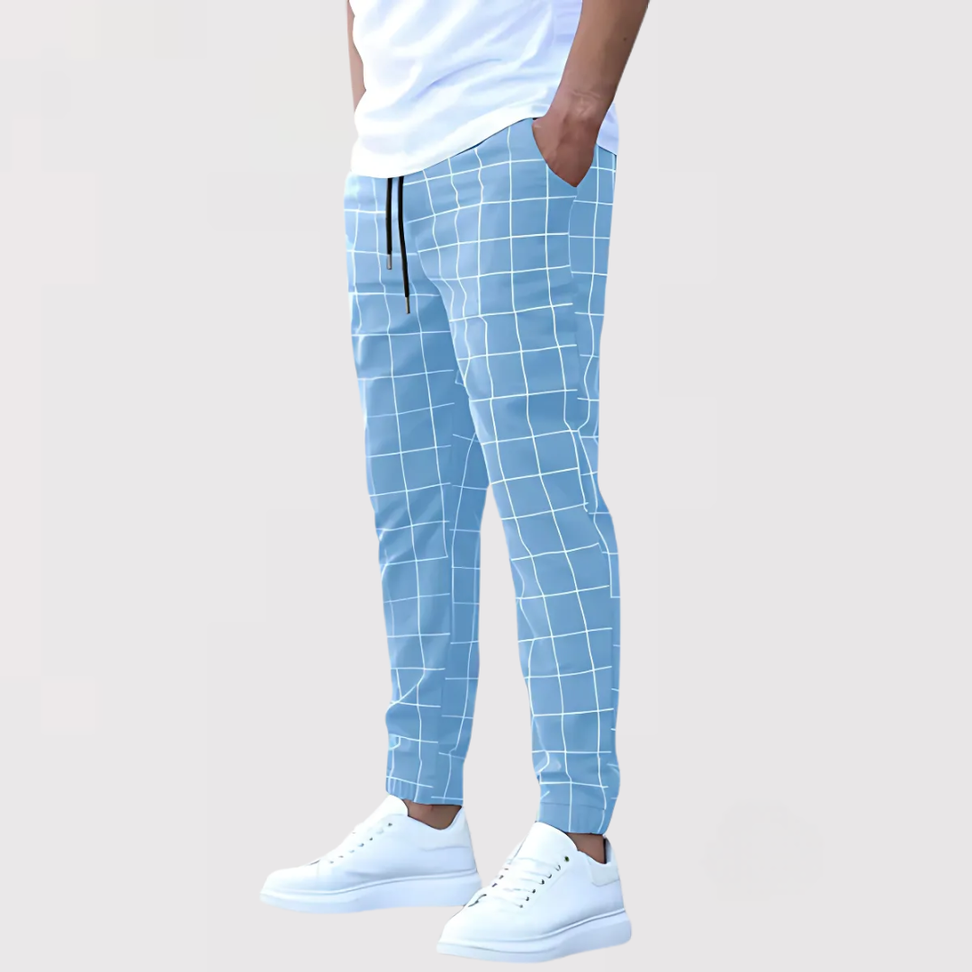 미치아키 | 프리미엄 체크 패턴 팬츠