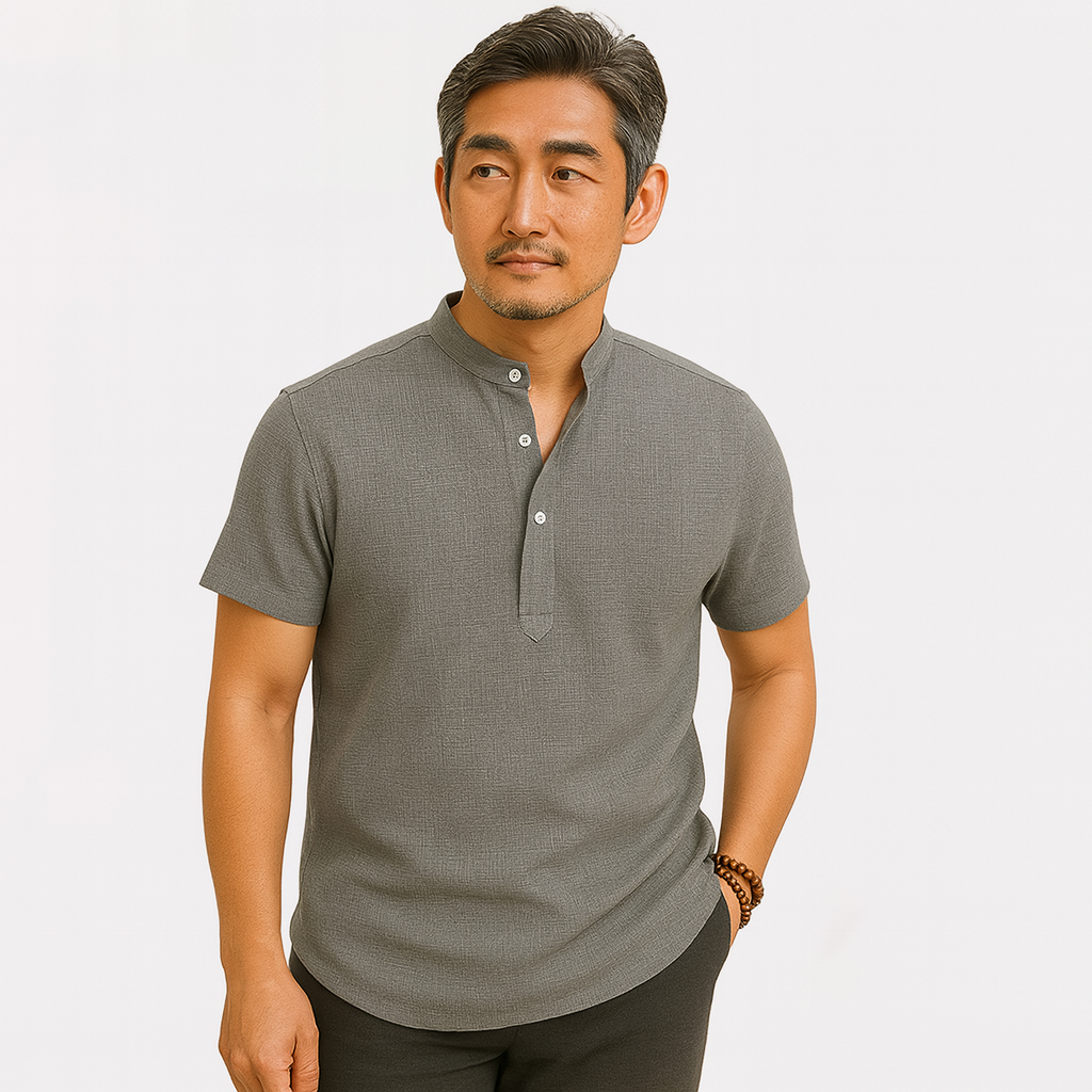 Woo-jin | 코튼 린넨 헨리넥