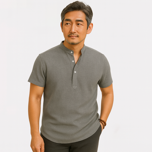 Woo-jin | 코튼 린넨 헨리넥
